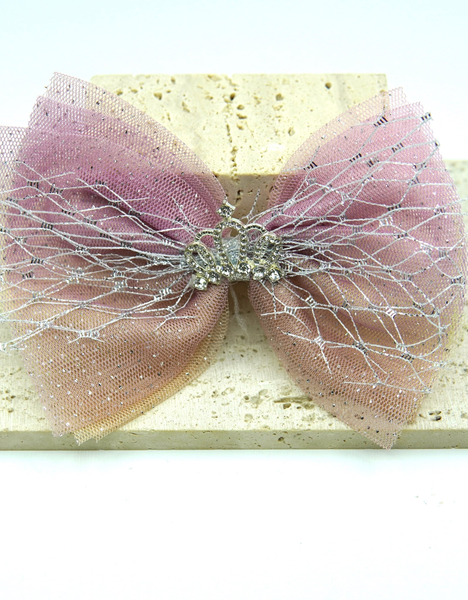 Diamond Crown Bow Hair Clip