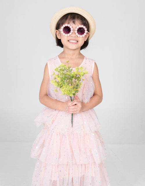 Load image into Gallery viewer, Peach Pink Ribbon &amp; Flower Sunglasses Set
