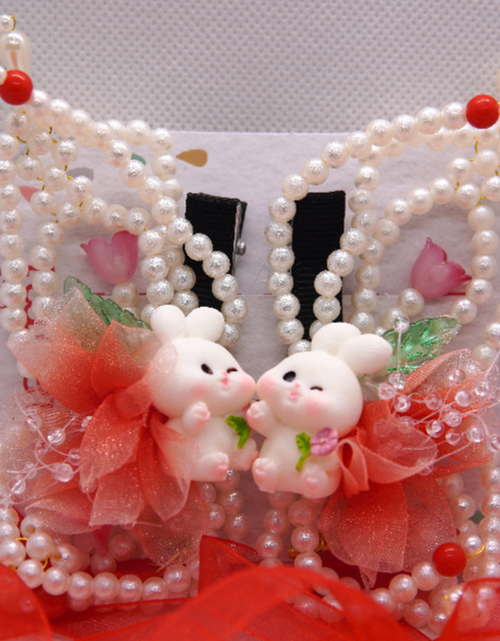 Load image into Gallery viewer, Chinese Rabbit Flower Butterfly Hair Clip
