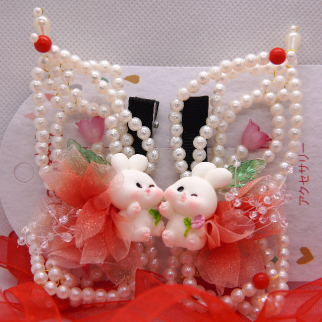 Chinese Rabbit Flower Butterfly Hair Clip